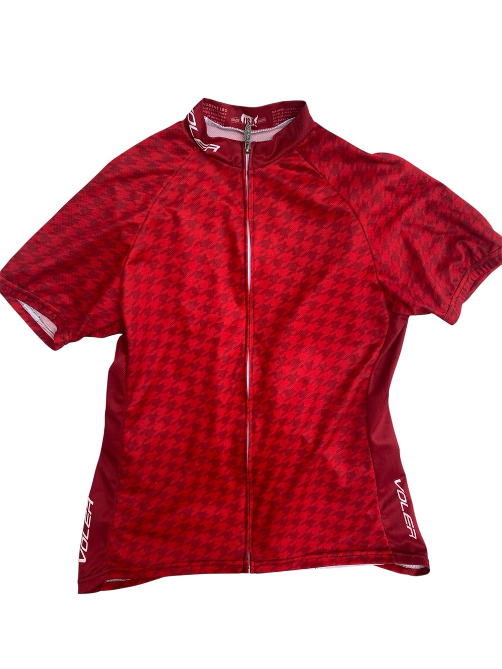 Voler Grover Beach  Red Houndstooth Cycling Jersey